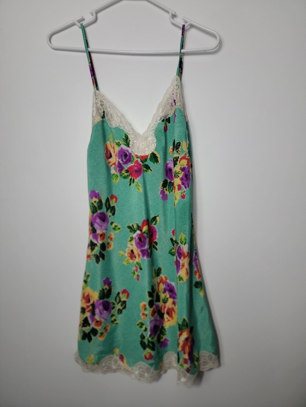 Victoria's Secret Women's Multicolored Floral W/ Lace Accent Nightgown, S